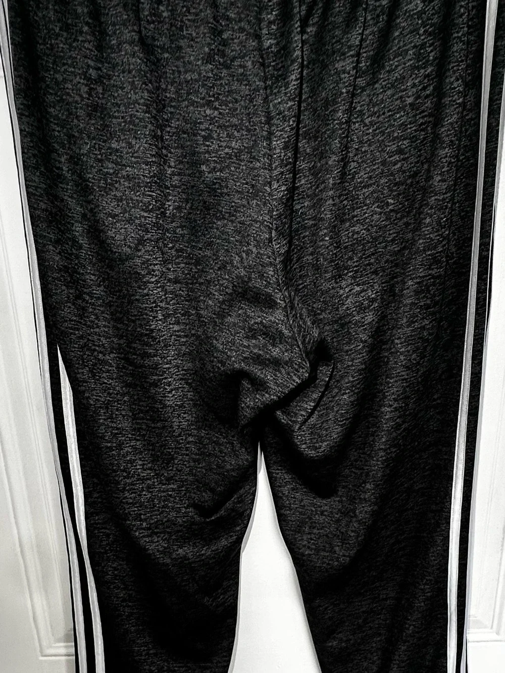 adidas Men's Gray Heather Joggers with White Three-Stripes